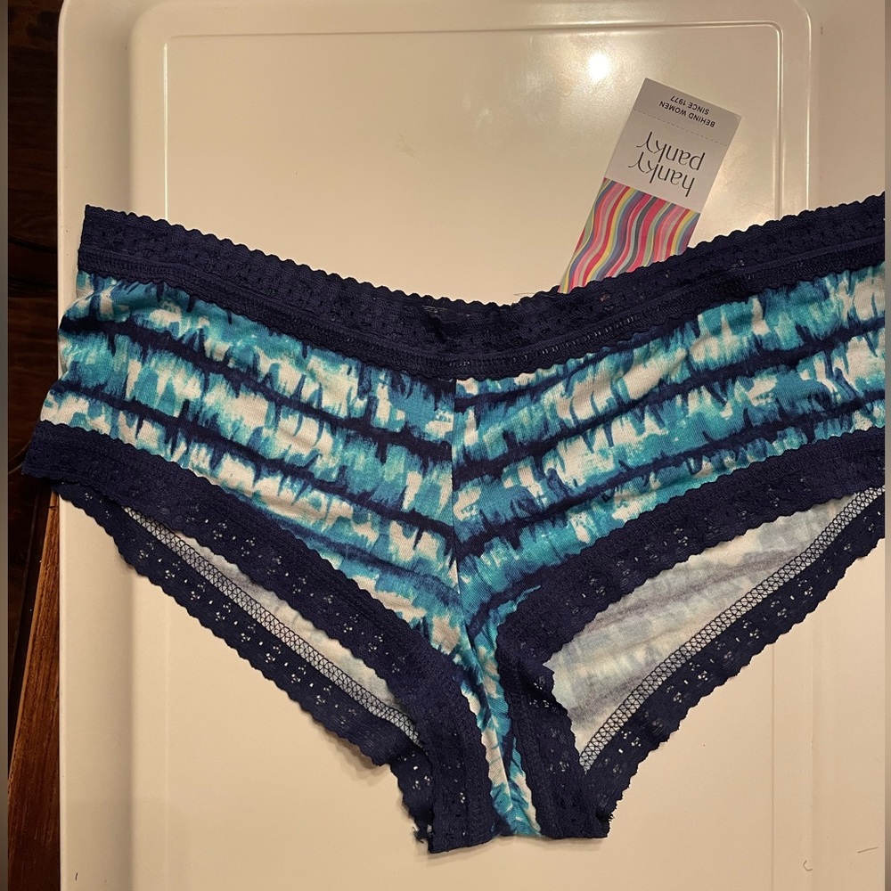 New HANKY PANKY Printed Dream Boyshort in Blue Tie Dye Size Large